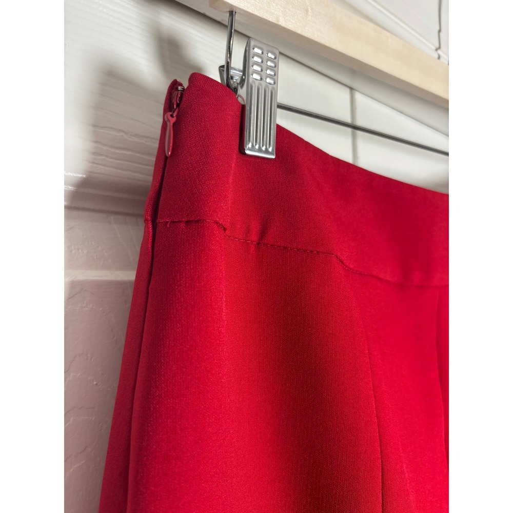 Kasper Red Pencil Skirt Size 8 Knee Length Pleated Hem Professional Career - Picture 4 of 7